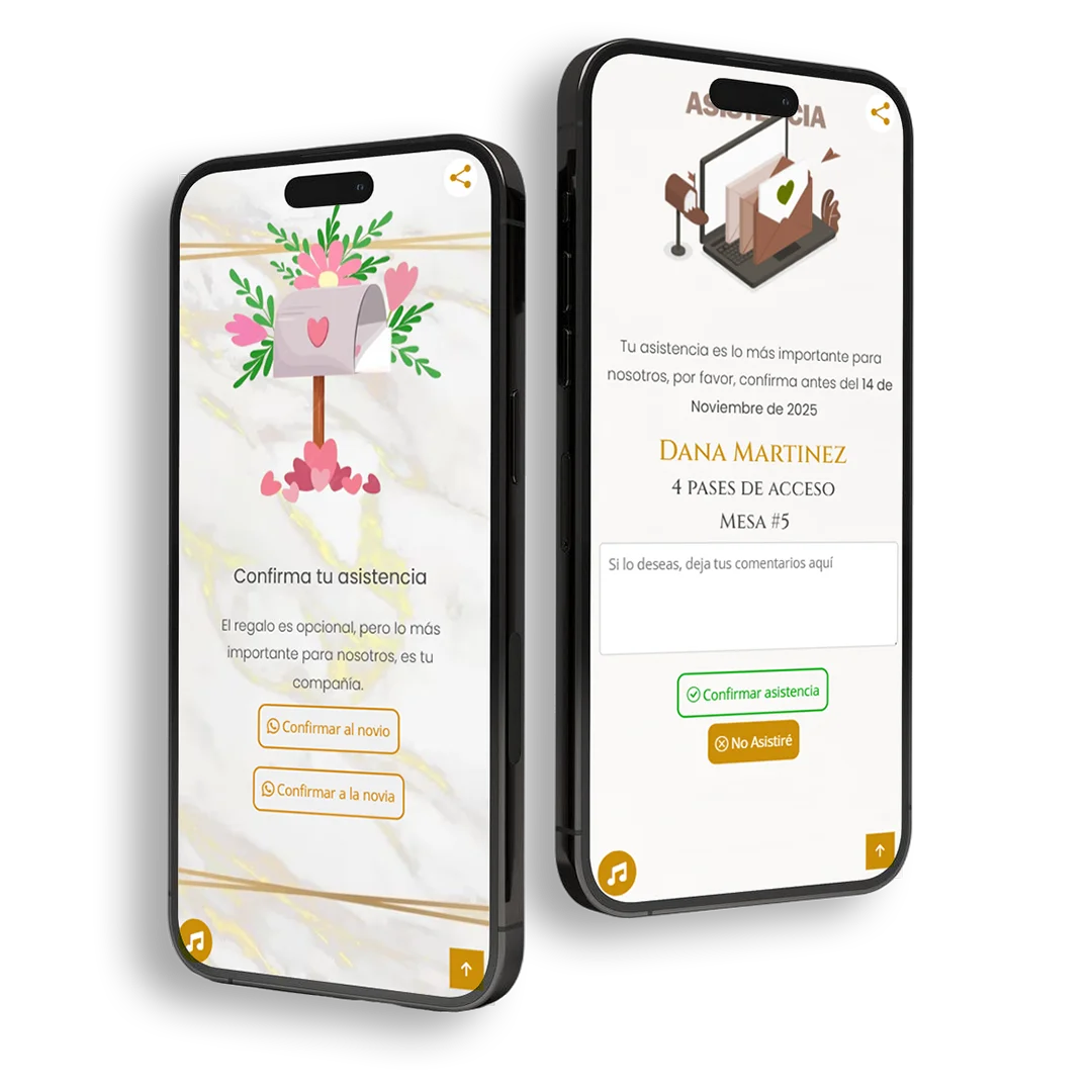 Celulares con formas de confirmar asistencia