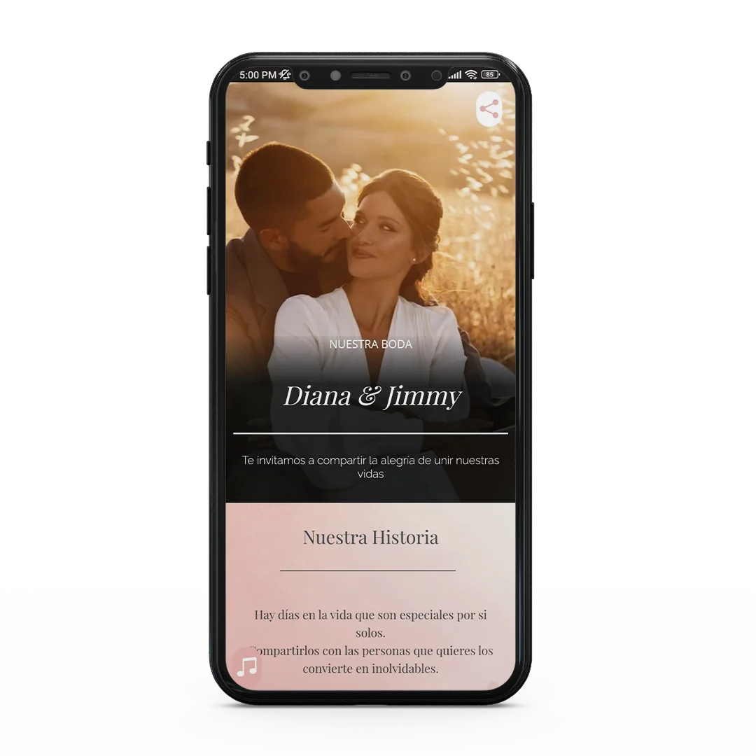 Ejemplo de invitación digital en celular
