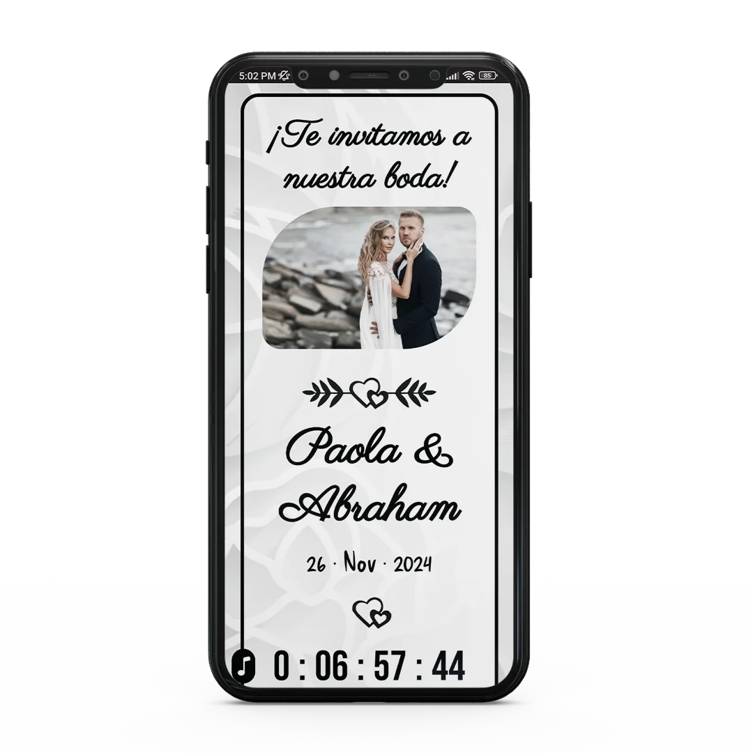 Ejemplo de invitación digital en celular