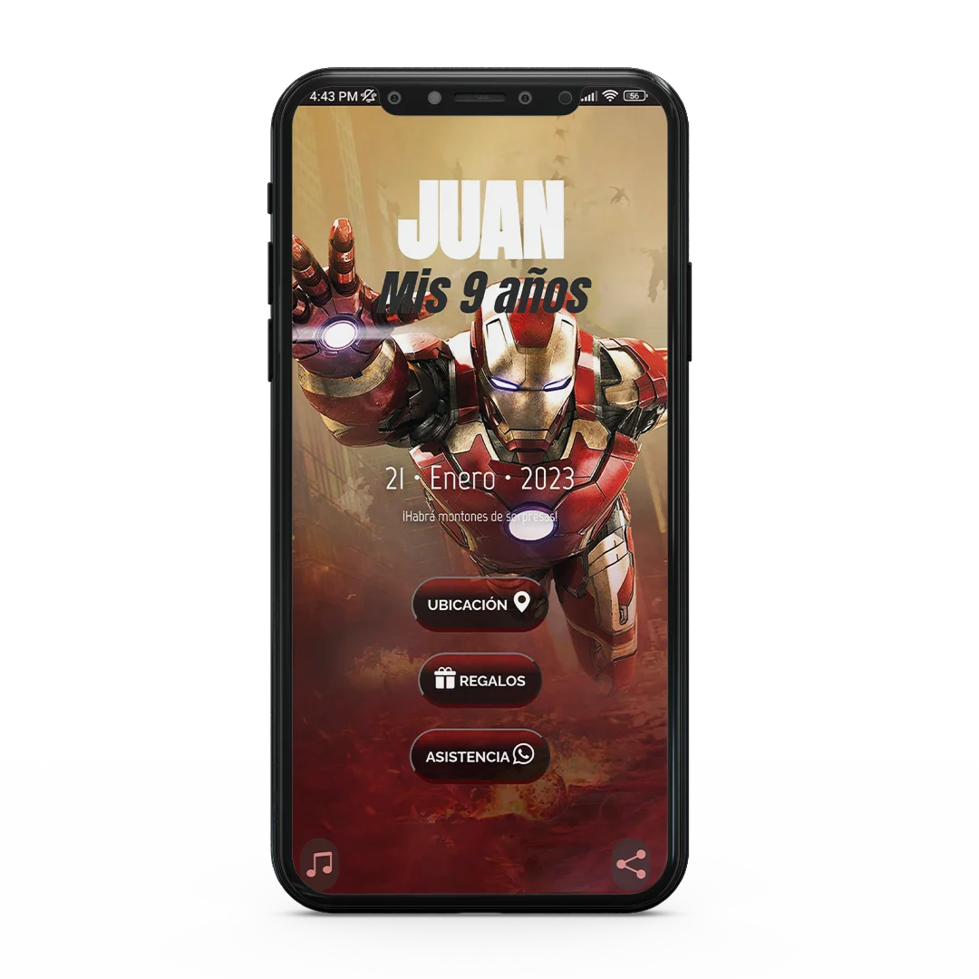 Ejemplo de invitación digital en celular