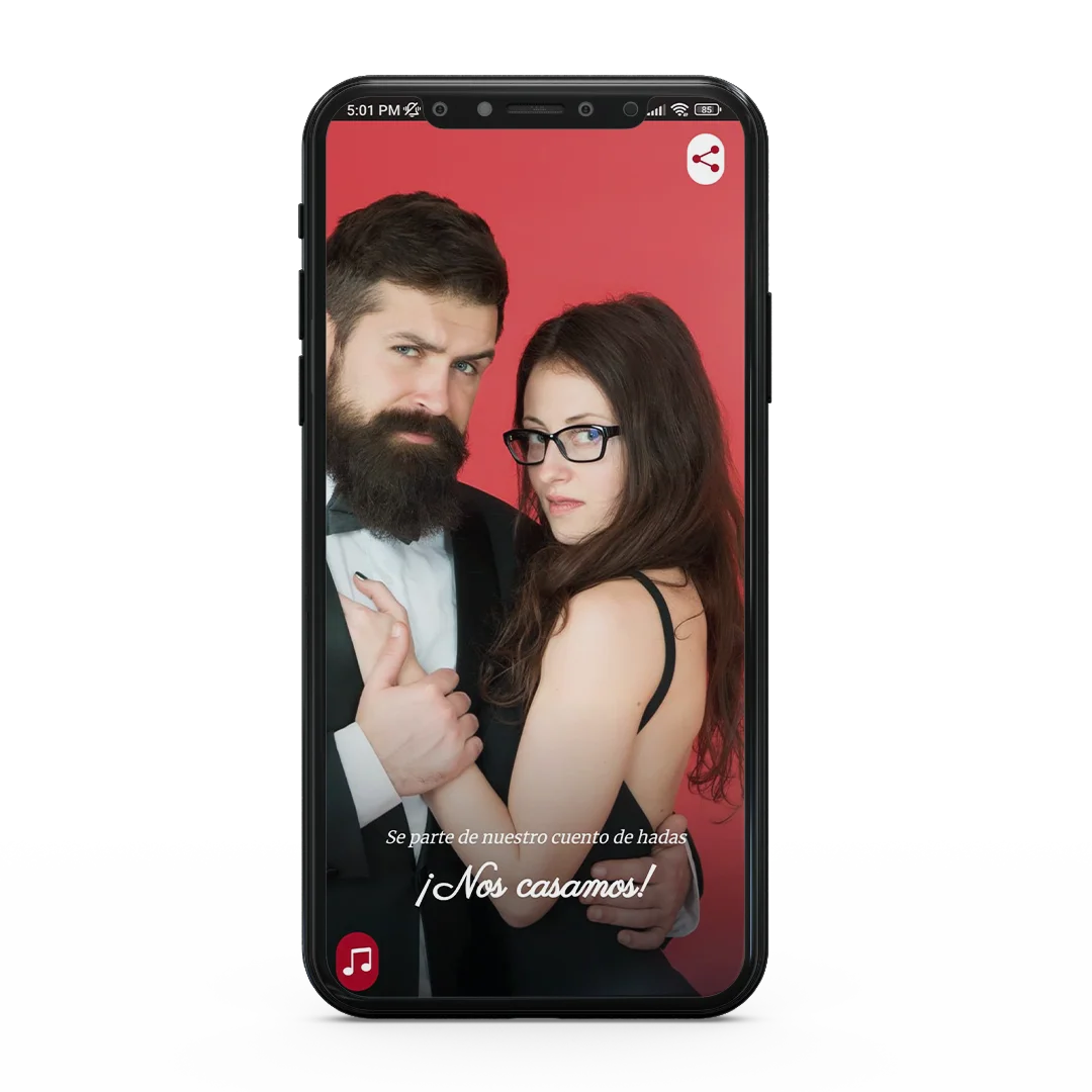 Ejemplo de invitación digital en celular